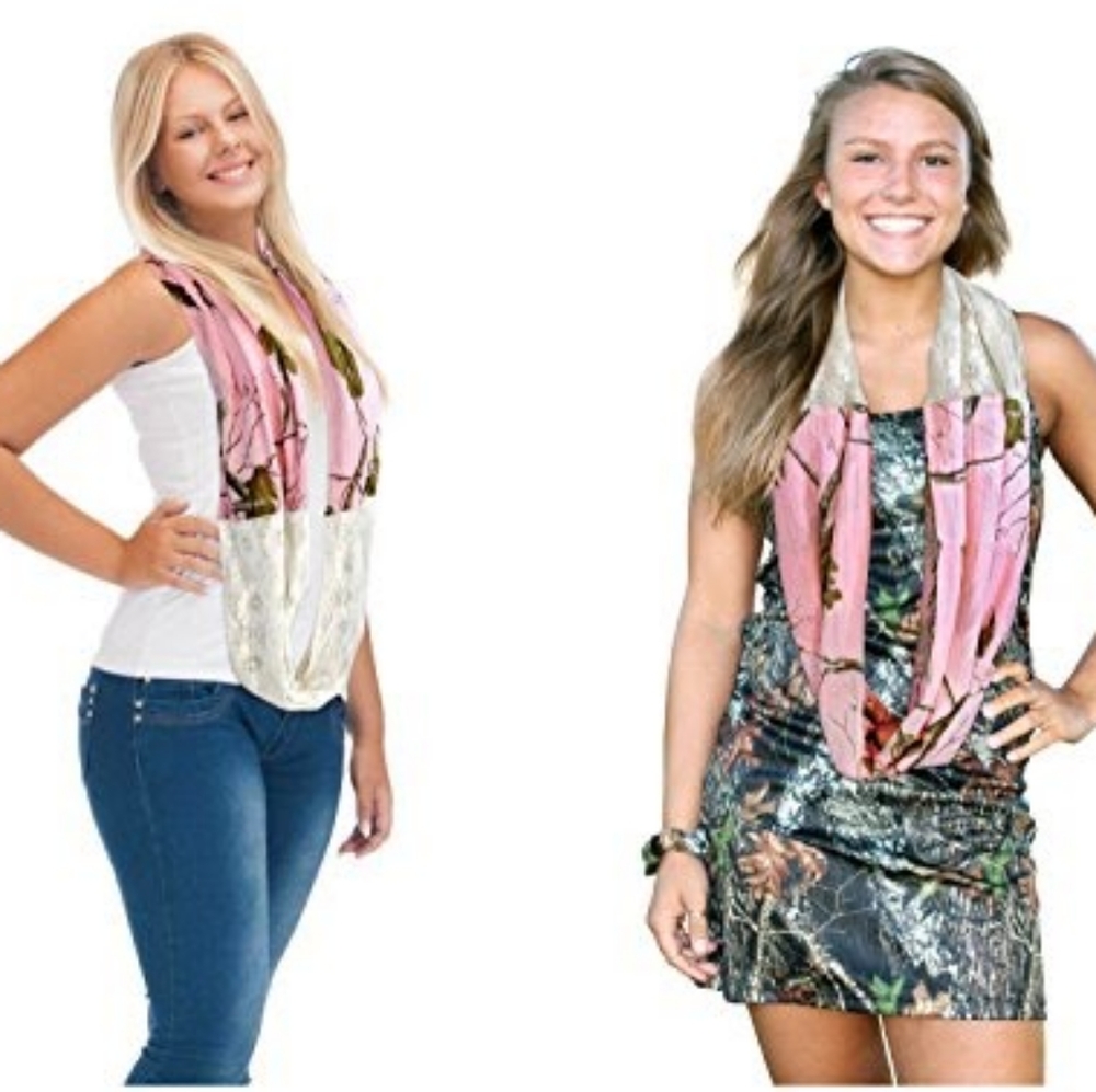 Realtree Pink Camo Lace Infinity Scarf